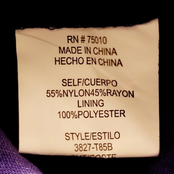 Jodi Kristopher Elegant Purpley Blue Lace Dress Sheer Sleeves Junior's Size 5 - Picture 5 of 6